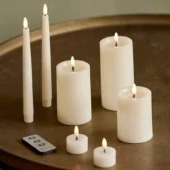 LED blockljus 7,5x15 cm ivory