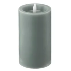 LED blockljus 7,5x12,5 cm sage