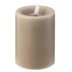 LED blockljus 7,5x10 cm taupe
