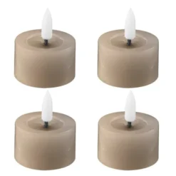 LED värmeljus 4-pack 4,5x2,5 cm taupe