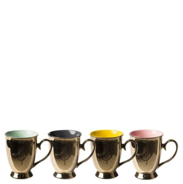 Legacy Mugg 12 cm 4-pack Guld/Flerfärgad