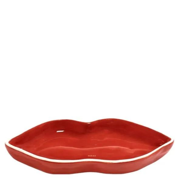 Les Objets Mouleversants Lips serveringsfat S 16x6 cm röd