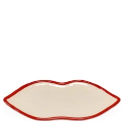 Les Objets Mouleversants Lips serveringsfat L 25,5x12,5 cm röd
