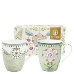 Lilly & Lotus stor mugg 36,5 cl 2-pack ljusgrön