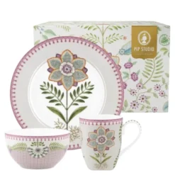 Lily & Lotus frukostset 3 delar flerfärgat
