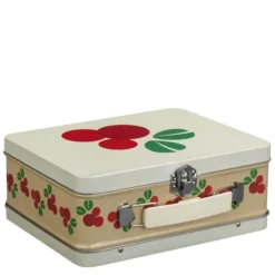 Lingon plåtväska 16x19 cm beige/röd
