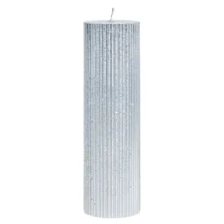 Lissia blockljus räfflad 20 cm silver