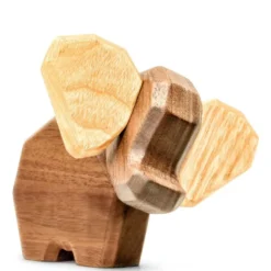 Liten elefant träfigur 8 cm valnöt/ask