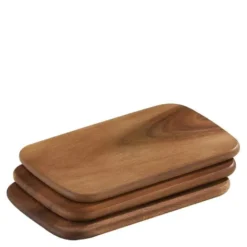 Liten Serveringsbricka 3-pack 22x15 cm Akacia