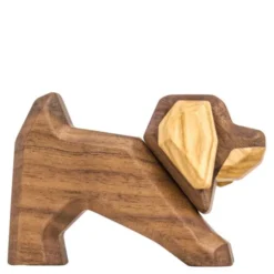Liten tax träfigur 6 cm valnöt/ask