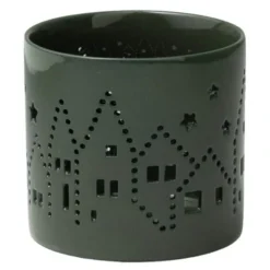 Ljuslykta medium 8 cm julby grön