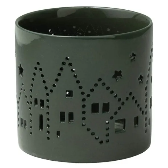 Ljuslykta medium 8 cm julby grön