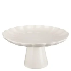 Lotus tårtfat på fot 27 cm creme
