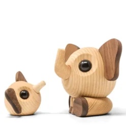 Louis elefant träfigur 5 cm valnöt/ask