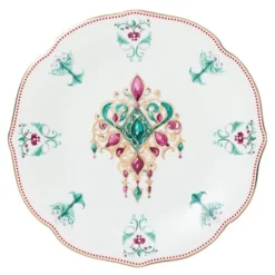 Lucia assiett 17 cm vit/röd/grön