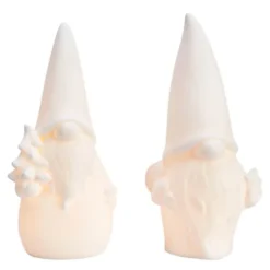 Luka tomte LED-figur 25 cm 2 delar vit