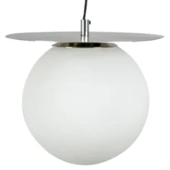 Lush Taklampa klot/skiva 27x22 cm Silver/Vit