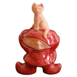 Luvnisse kisse 14,5 cm röd terracotta