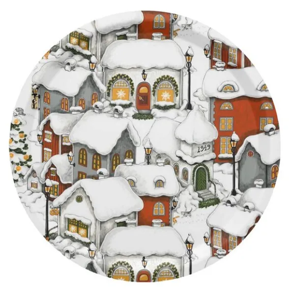Lyckeby bricka rund 31 cm röd