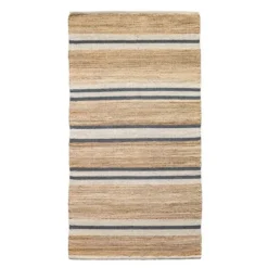 Lyon jute golvmatta 160x230 cm natur blå