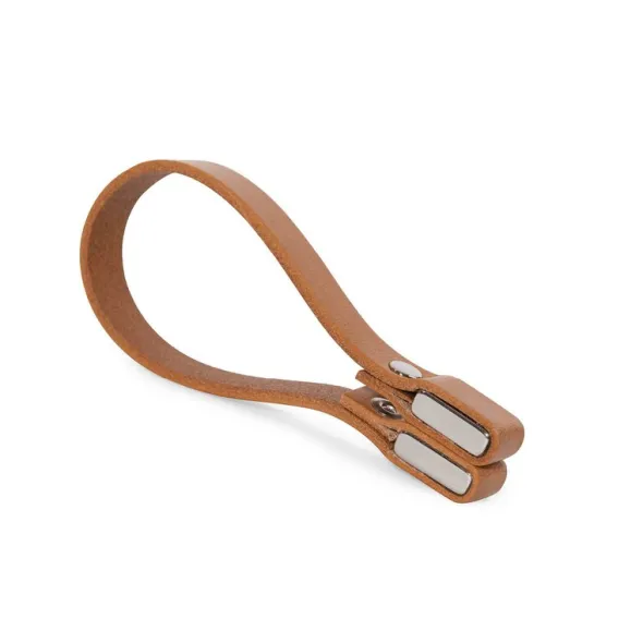 Magnetisk handdukshållare i läder 8x1 cm 2-pack ljusbrun