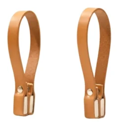 Magnetisk handdukshållare i läder 8x1 cm 2-pack ljusbrun