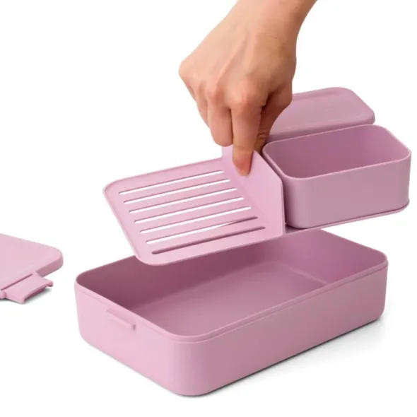 Make & Take Bento matlåda med fack 2 L lilac pink