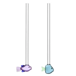 Marine Garden sugrör 2-pack lila och grön fisk
