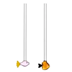 Marine Garden sugrör 2-pack orange och rosa fisk