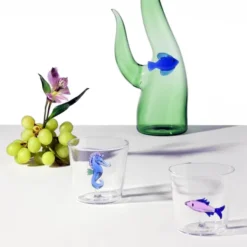 Marine Garden vattenglas 35 cl sjöhäst blå