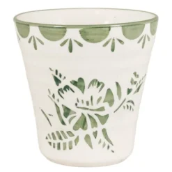 Marion lattemugg 32 cl blomma grön