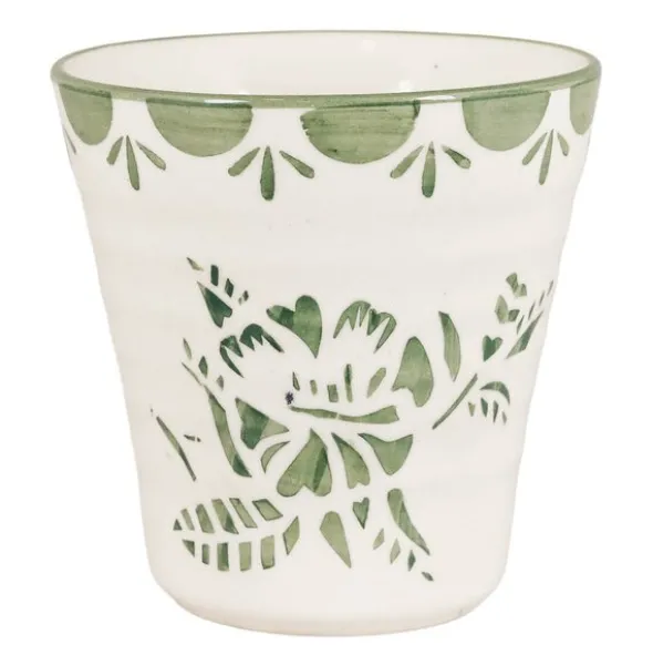 Marion lattemugg 32 cl blomma grön