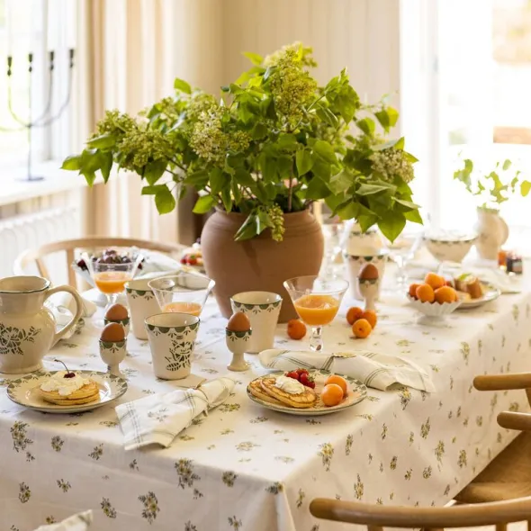 Marion lattemugg 32 cl blomma grön