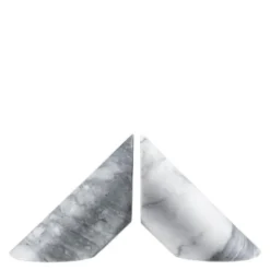 Marmaros Bokstöd 7x8,5 cm 2-pack Vit