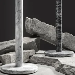 Marmor hushållspappershållare 32 cm vit