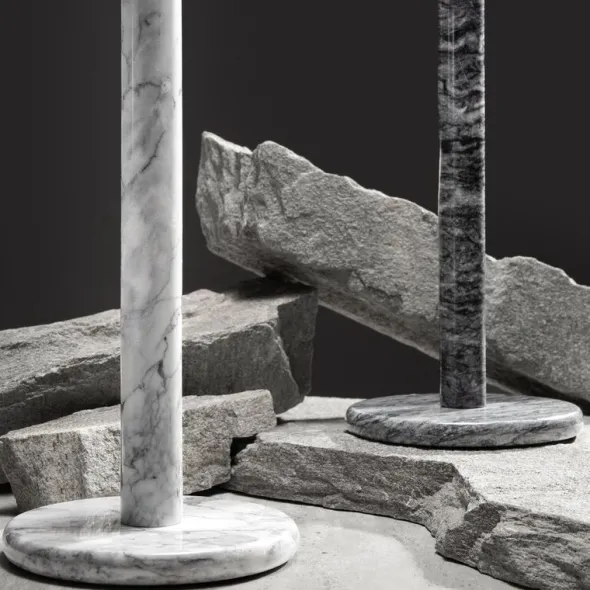 Marmor hushållspappershållare 32 cm vit