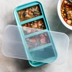 Matförvaring och Lock Silikon 1-cup 4x250 ml Blå