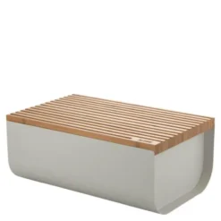 Mattina brödlåda 34x21 cm ljusgrå/bambu