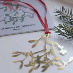 Mistel hängande dekoration 7,7 cm guld