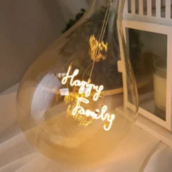 MITB glödlampa LED 17 cm Happy Family bärnsten