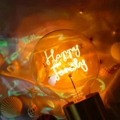 MITB glödlampa LED 17 cm Happy Family bärnsten