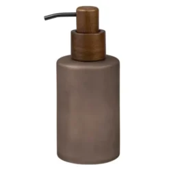 Modest tvålpump 18 cm glas/valnöt