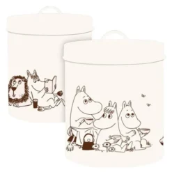 Moomin for Pets plåtburk set 2-pack 19+21 cm beige