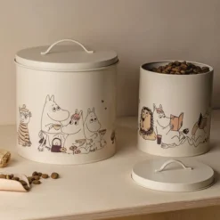 Moomin for Pets plåtburk set 2-pack 19+21 cm beige
