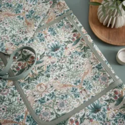 Morris & Co förkläde 70x95 cm Strawberry Thief, Cochineal/Willow