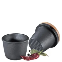 Mortel / Burk med trälock 2-pack