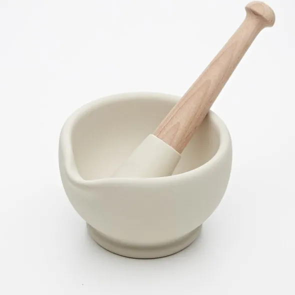 Mortel och stöt 11 cm vit