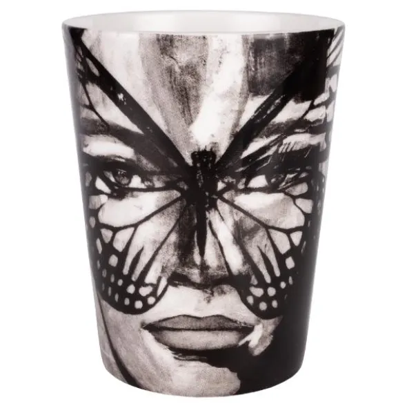 Mugg Golden Butterfly 35 cl Svart/Vit