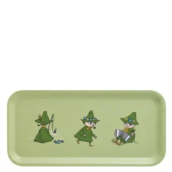 Mumin bricka 27x13 cm Retro Snusmumriken grön