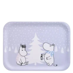 Mumin bricka 27x20 cm Snöfall lila